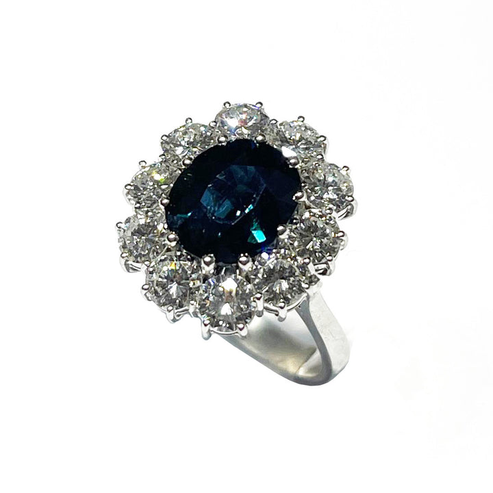 Capodagaglia Ring Flower 18kt Diamond Sapphire 0009ag