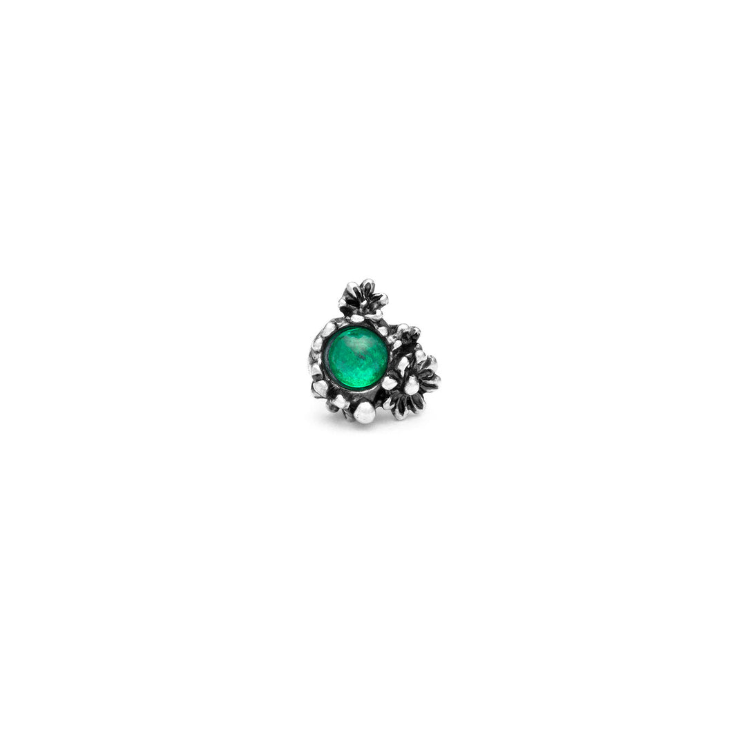 Giovanni Raspini orecchini margherite garden mini Orecchini in Argento 925, agata verde e quarzo tormalinato 11821/1