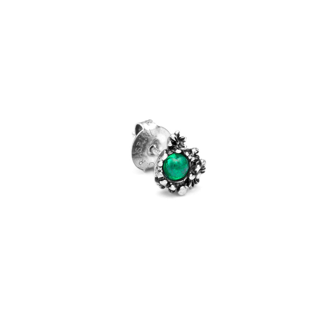 Giovanni Raspini orecchini margherite garden mini Orecchini in Argento 925, agata verde e quarzo tormalinato 11821/1