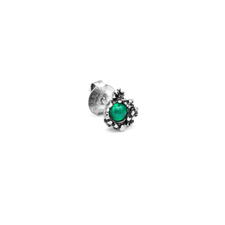 Giovanni Raspini orecchini margherite garden mini Orecchini in Argento 925, agata verde e quarzo tormalinato 11821/1