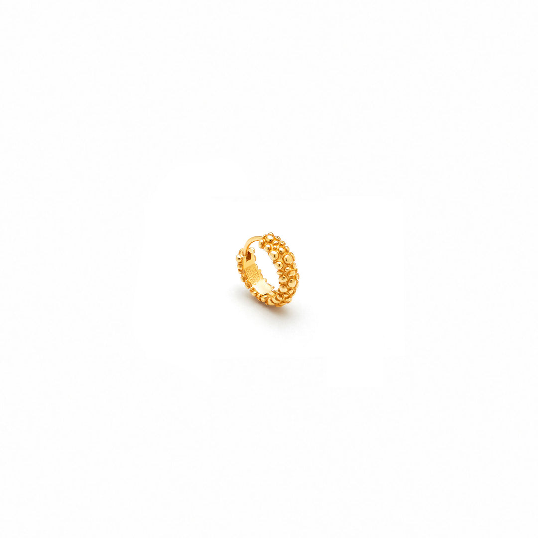 Giovanni Raspini Orecchini Huggie Perlage - Orecchini cerchio in Argento 925 dorato - 11963/1
