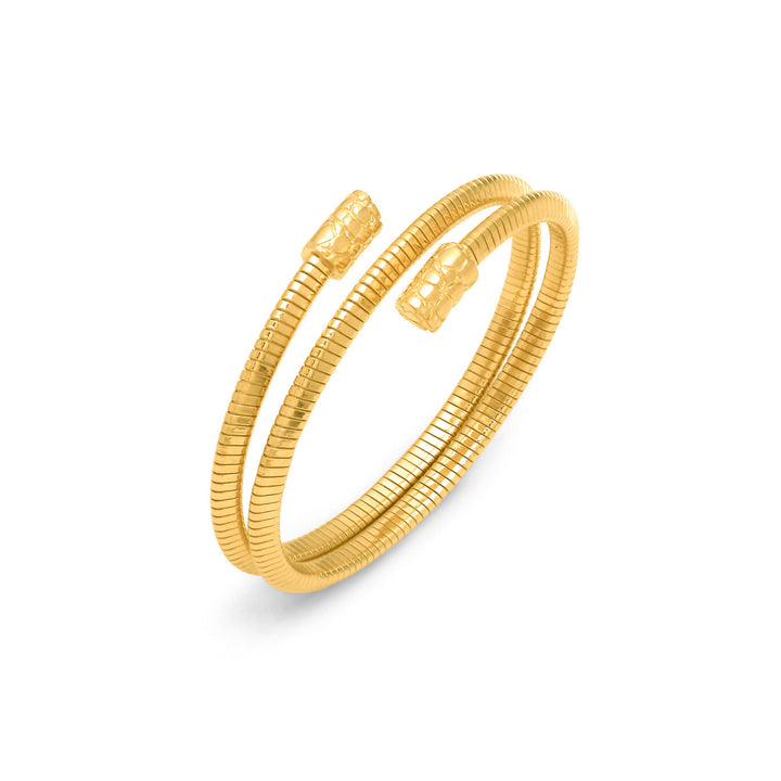 Giovanni Raspini kleines doppeltes Kroko-Tubegas-Armband, 18 kt vergoldetes 925er Silberarmband 12546