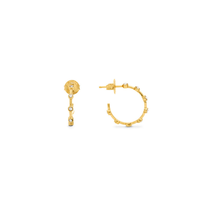 Giovanni Raspini orecchini satellite dorati Orecchini in Argento 925 placcato oro 18 kt e zirconi 12556