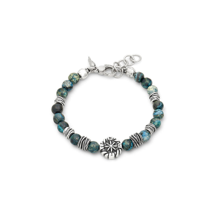 Giovanni Raspini bracciale rosa dei venti diaspro verde Bracciale in Argento 925 e diaspro verde 12570