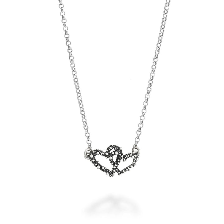 Giovanni Raspini double heart necklace 925 Silver Necklace 12610