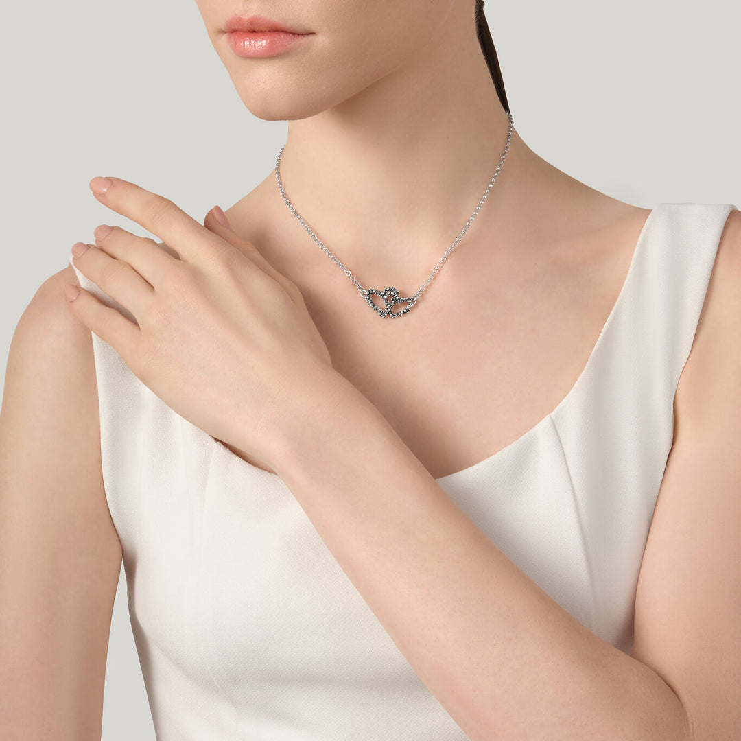 Giovanni Raspini double heart necklace 925 Silver Necklace 12610