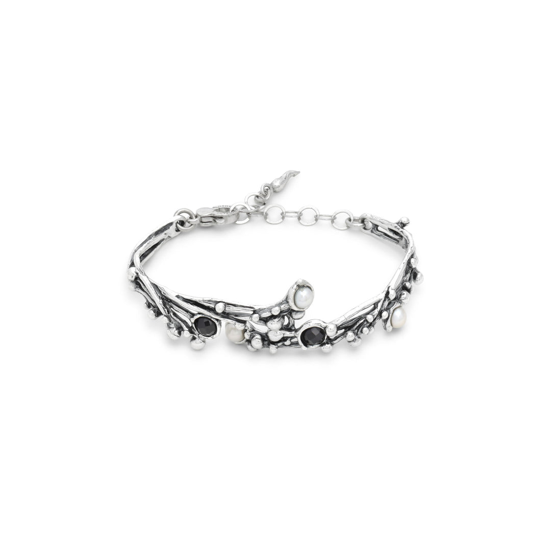 Giovanni Raspini Bracciale Aura - Bracciale in Argento 925, perle naturali e onice - 12690