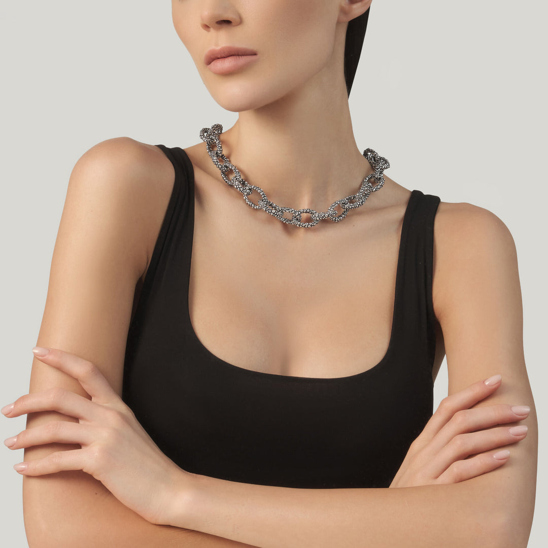 Giovanni Raspini Grand Perlage Necklace - 925 Silver Necklace - 12691
