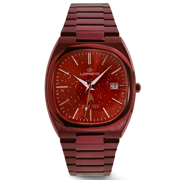 Lorenz-Uhr STAR TREK Warp Speed ​​​​40x36 mm roter Quarzstahl rotes PVD-Finish 030287EN