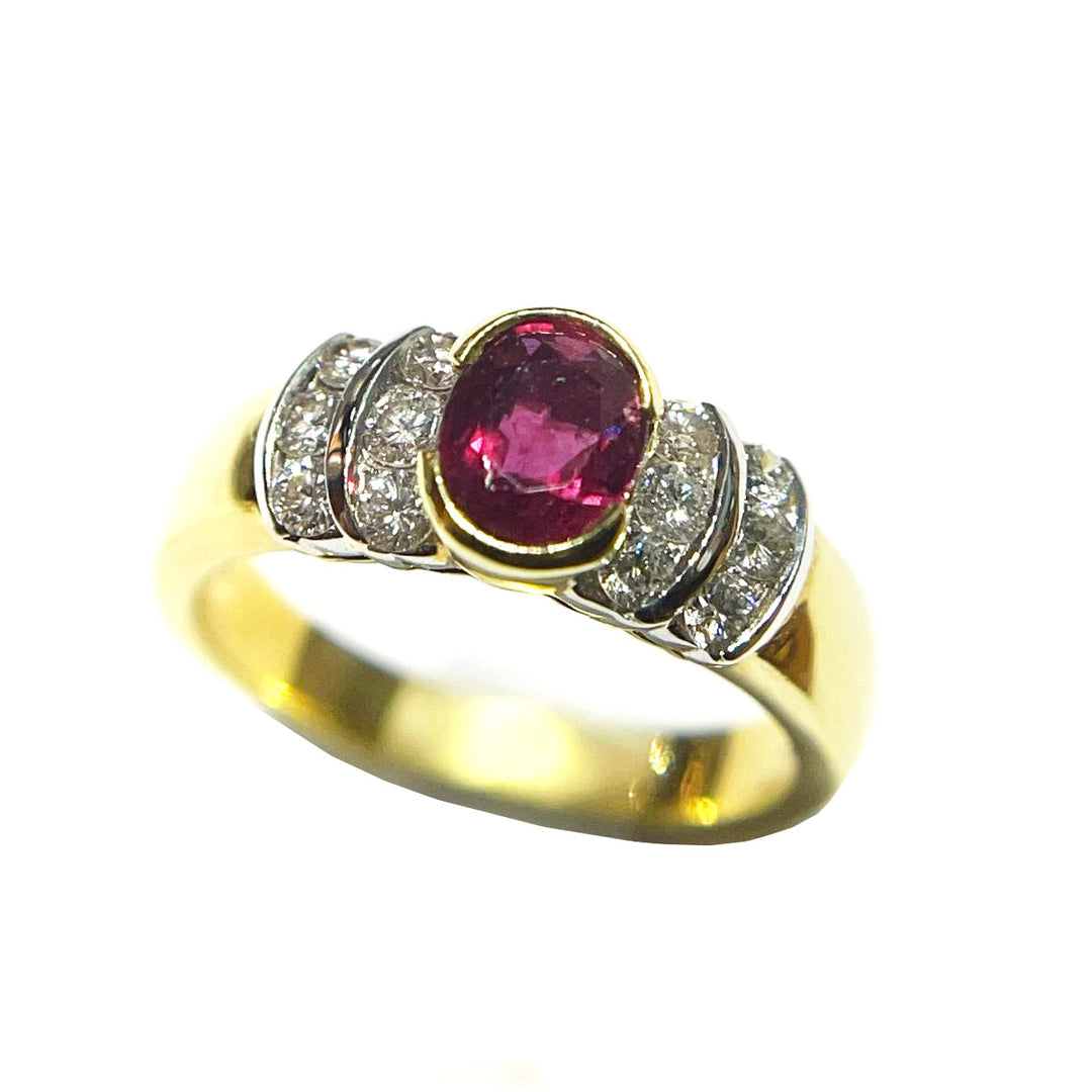 Capodagaglia Gold Gold Ring 18KT Ruby 0,72CT og Diamonds