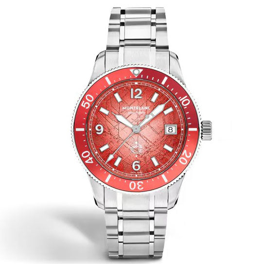 Montblanc orologio Iced Sea Automatic Date 0 Oxygen 38mm rosso automatico acciaio Edizione Limitata 300 pezzi 135762