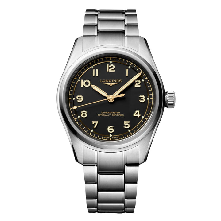 Montre automatique noire Longines Spirit Pilot 39 mm L3.809.4.53.6