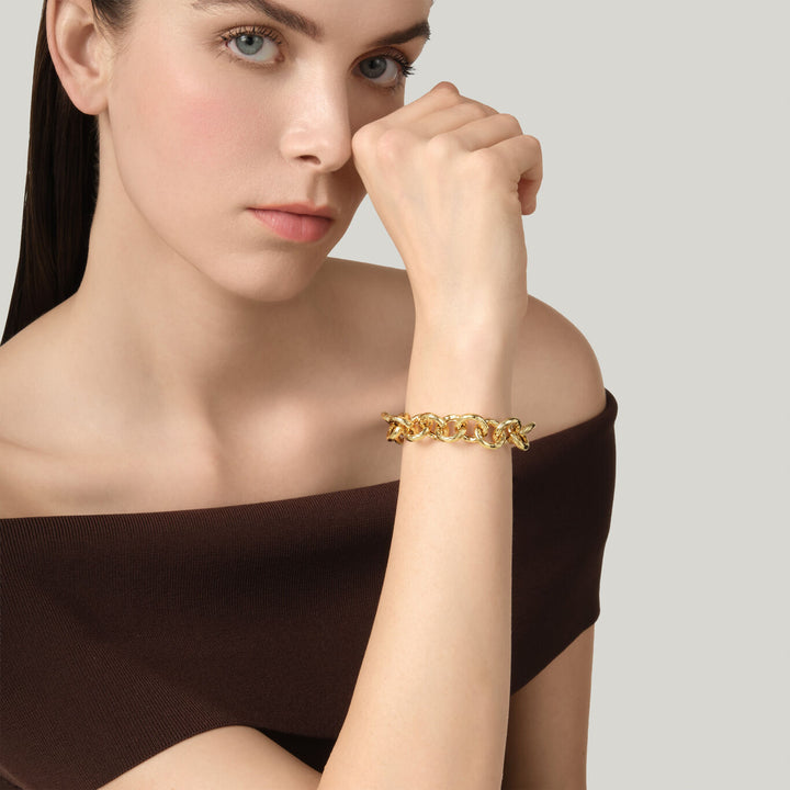Giovanni Raspini medium pueblo bracelet 18 kt gold plated bracelet N0063