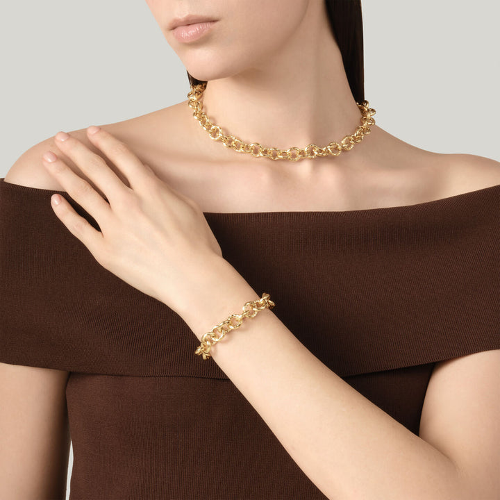 Giovanni Raspini petit bracelet pueblo bracelet plaqué or 18 ct N0065