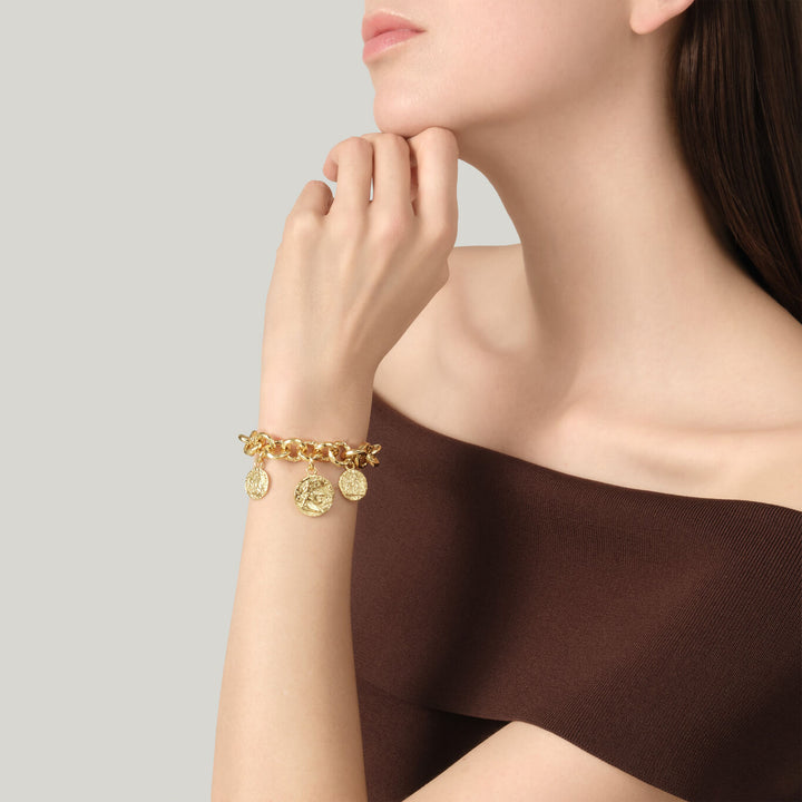 Giovanni Raspini bracciale pueblo monete Bracciale placcato oro 18 kt N0069