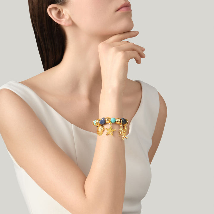 Giovanni Raspini bracciale grand bleu Bracciale placcato oro 18 kt con lapislazzuli e aulite N0071
