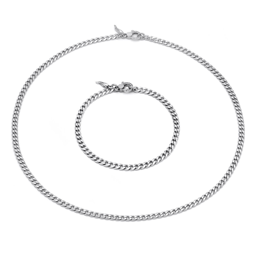 Giovanni Raspini curb set Necklace and bracelet in 925 Silver X01598