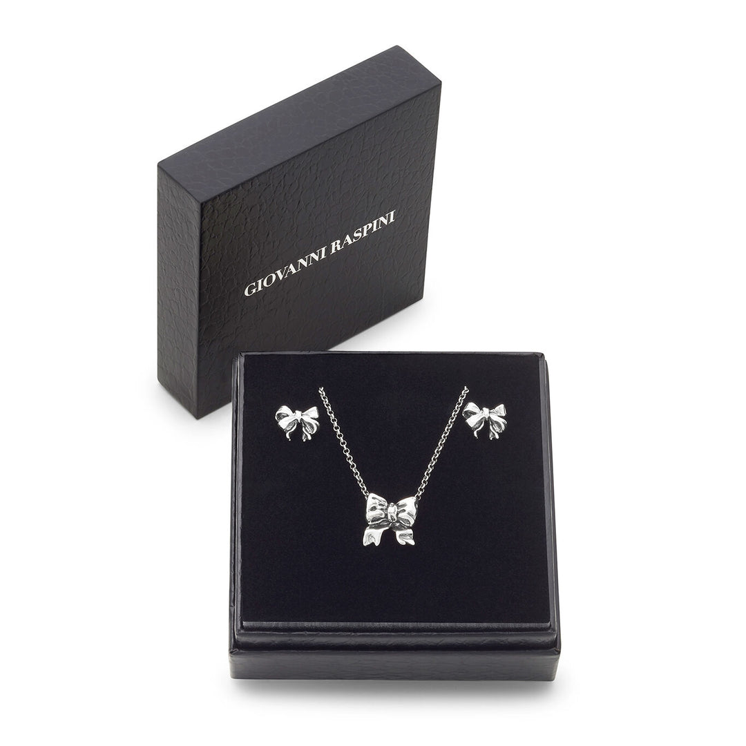 Giovanni Raspini bow set Necklace and earrings in 925 Silver X01605