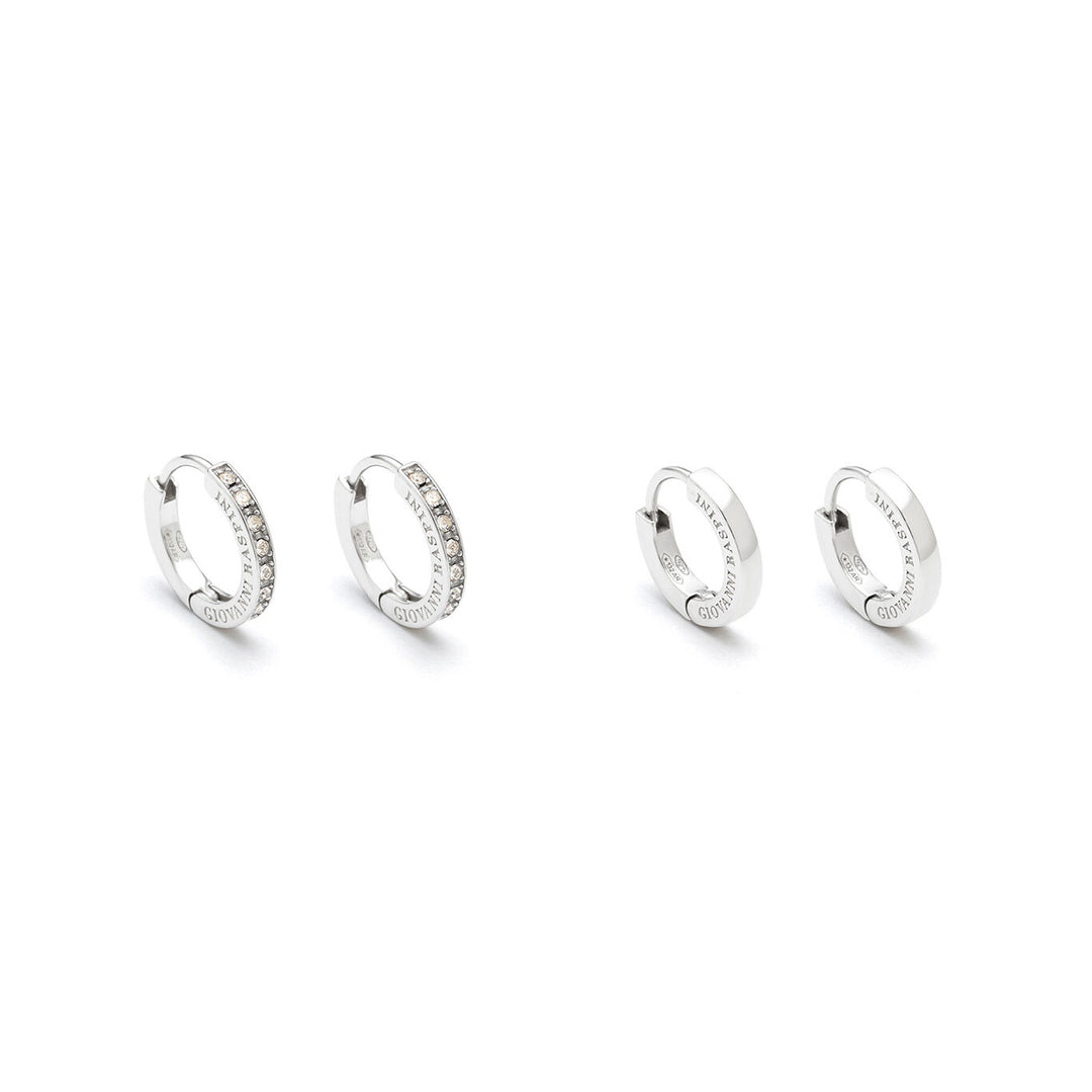 Giovanni Raspini set huggie argento e zirconi Orecchini cerchio in Argento 925 e zirconi X01617