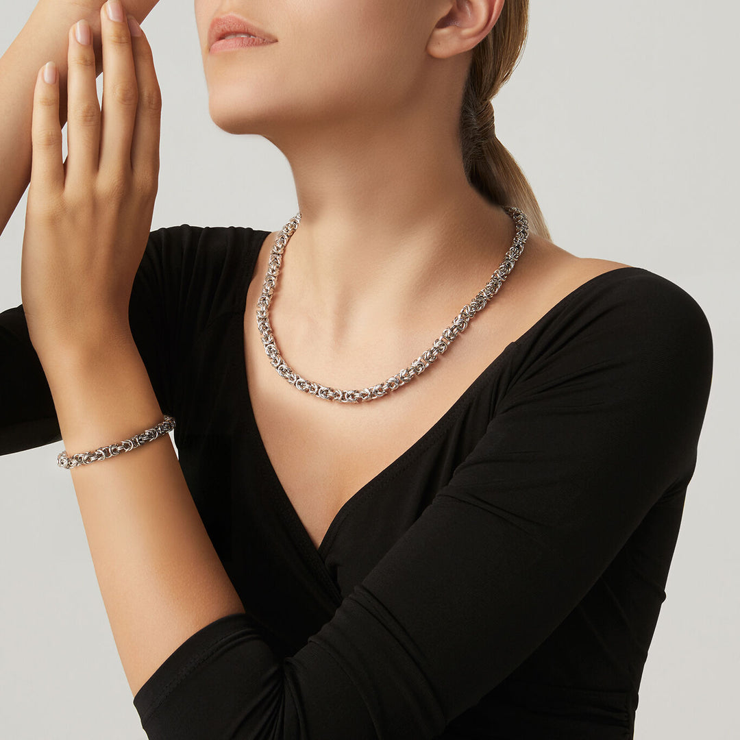 Giovanni Raspini set maglia bizantina piccola Collana e bracciale in Argento 925 X01618