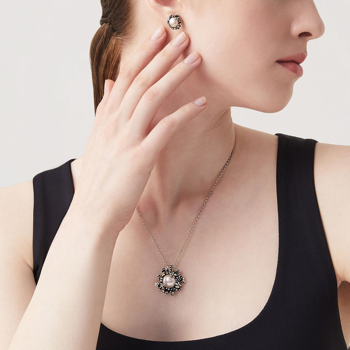 Giovanni Raspini parure fleur Collier et boucles d&