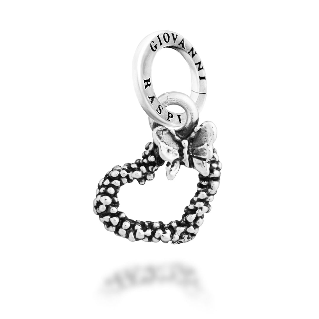 Giovanni Raspini Charm Cuore Mimosa e Farfalla - Charm in Argento - 12730