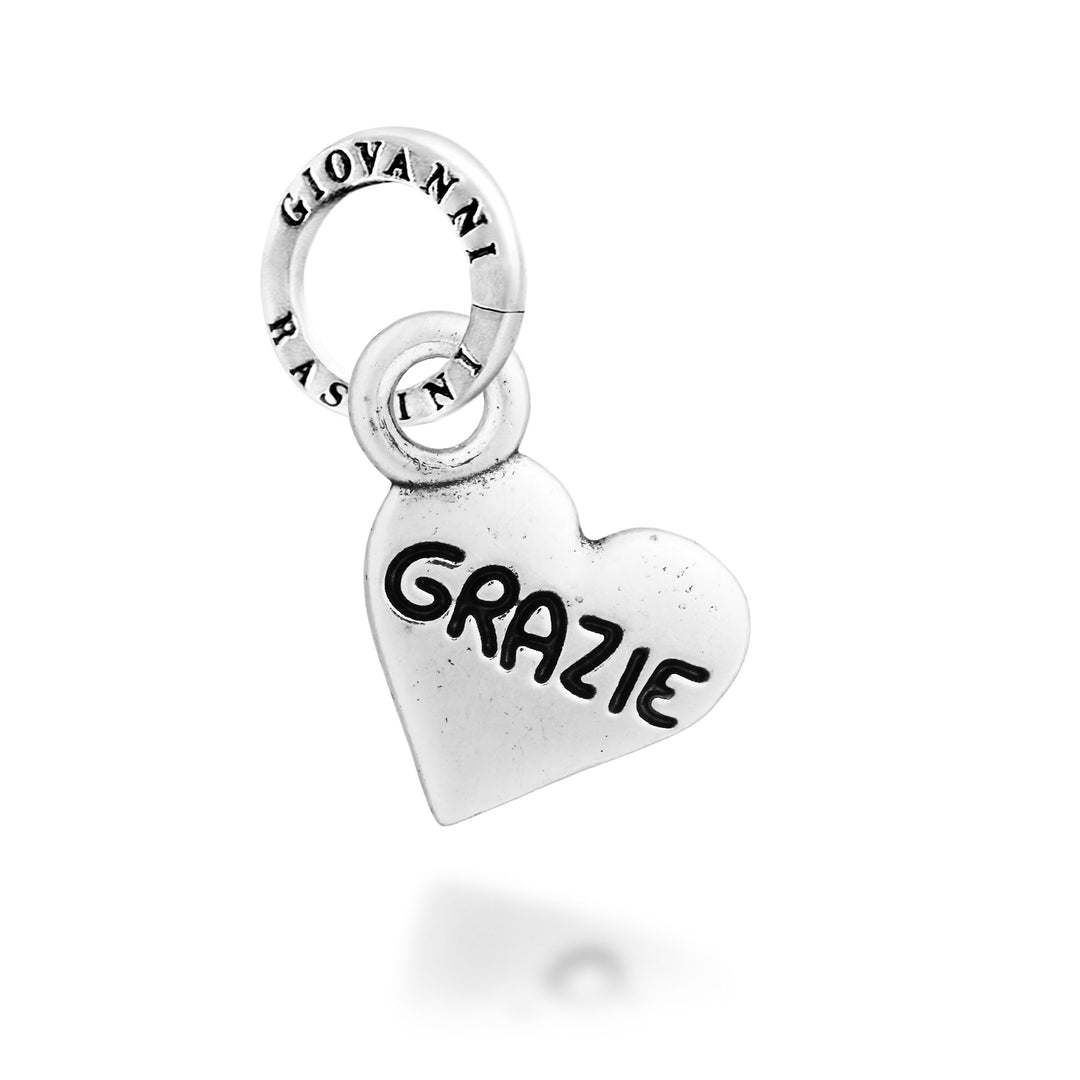 Giovanni Raspini Charm cœur « Merci » - Charm en argent - 12736