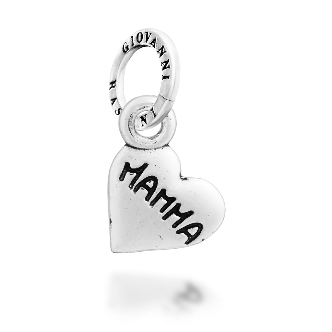 Giovanni Raspini Heart Charm "Mamma" - Silver Charm - 12738