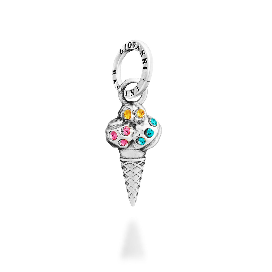 Giovanni Raspini Charm Cono Gelato Crystal - Charm in Argento e zirconi - 12747