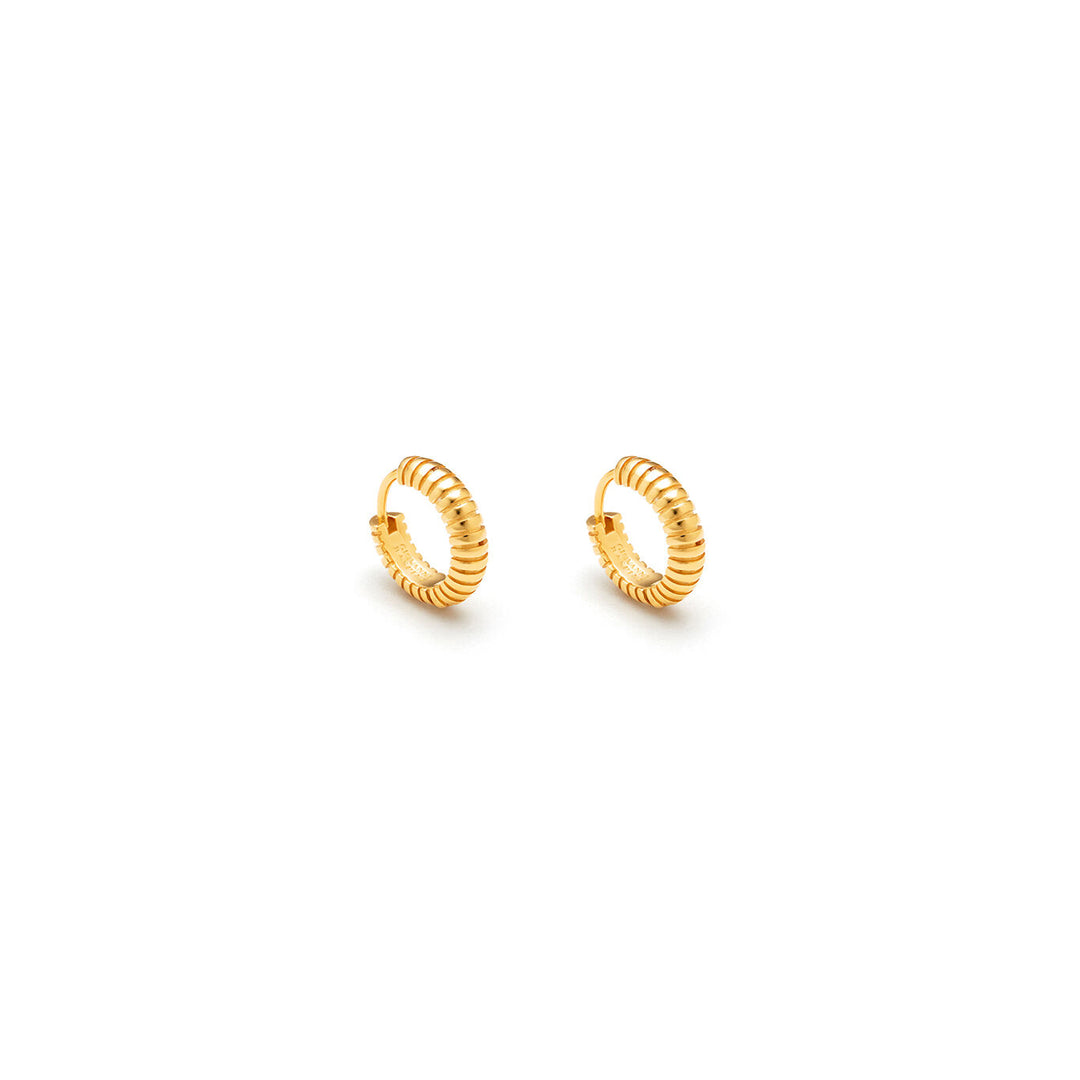 Giovanni Raspini striped huggie earrings 925 silver PVD finish 18kt yellow gold 11964