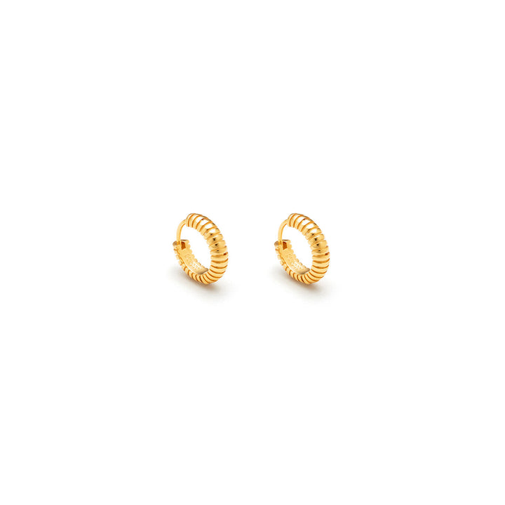 Giovanni Raspini striped huggie earrings 925 silver PVD finish 18kt yellow gold 11964