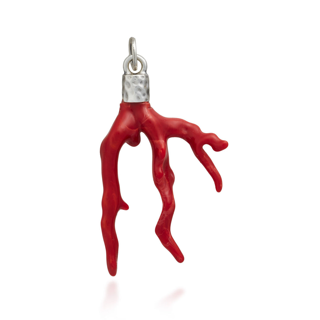 Giovanni Raspini Charm Pendant Red Coral Silver 925 Harts 12037