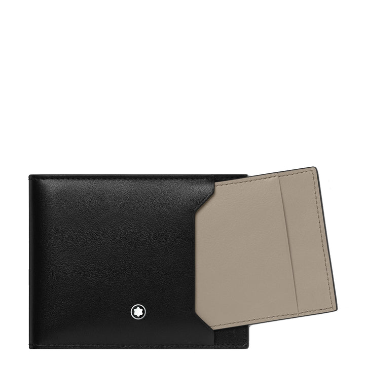 Montblanc portafoglio 6cc con porta carte rimovibile 131250