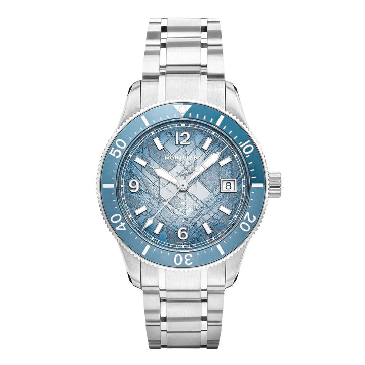 Montblanc Uhr Iced Sea Automatic Date 0 Oxygen 38 mm blauer Automatikstahl 134022