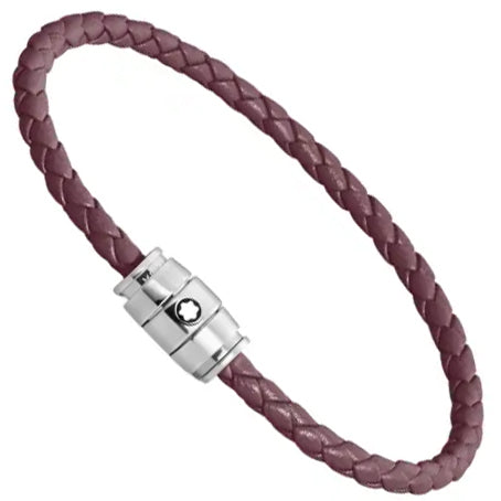 Montblanc 3-Ring-Armband aus Stahl und Leder Meisterstück Cassis Größe M 13431363