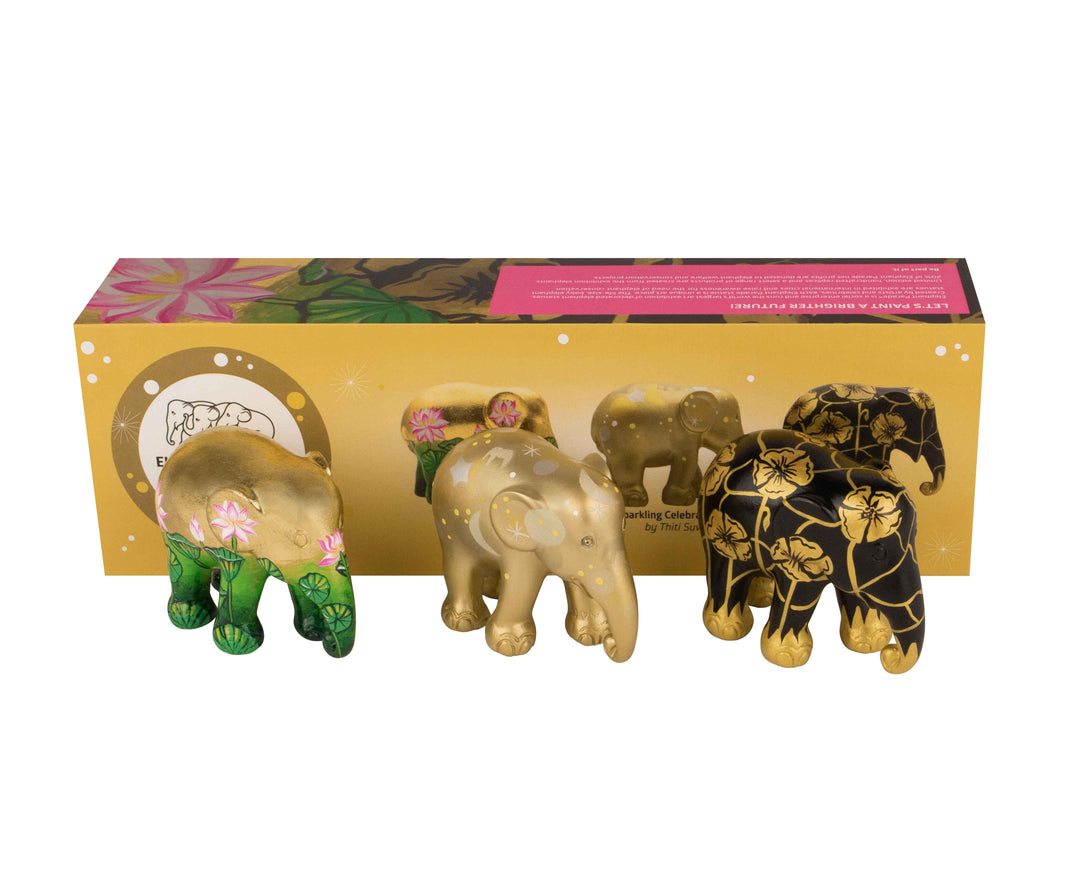 Elefantenparade Multipack Elefanten Golden Delight - Golden Lotus + Sparkling Celebration Gold + Golden Poppies MULTIPACK GOLDEN DELIGHT