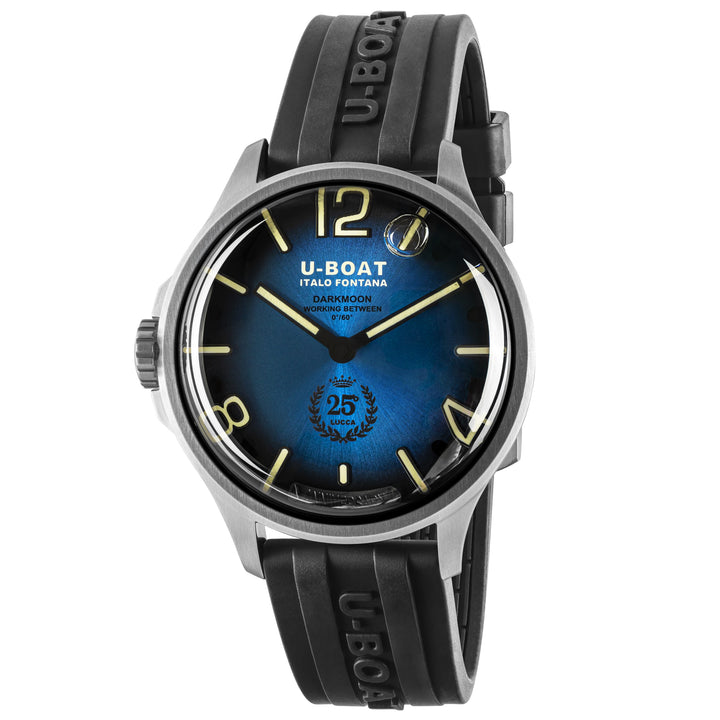 Montre U-BOAT Darkmoon 25° Edition Limitée SS Blue Soleil 46mm acier quartz bleu 2029