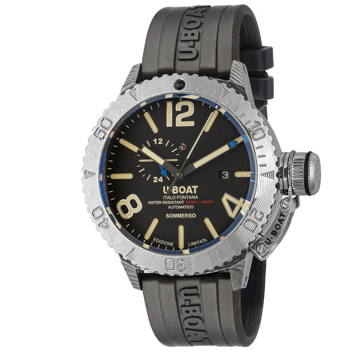 U-Boat Summerso Damascus pravé hodinky 46mm černá automatická ocel 9988