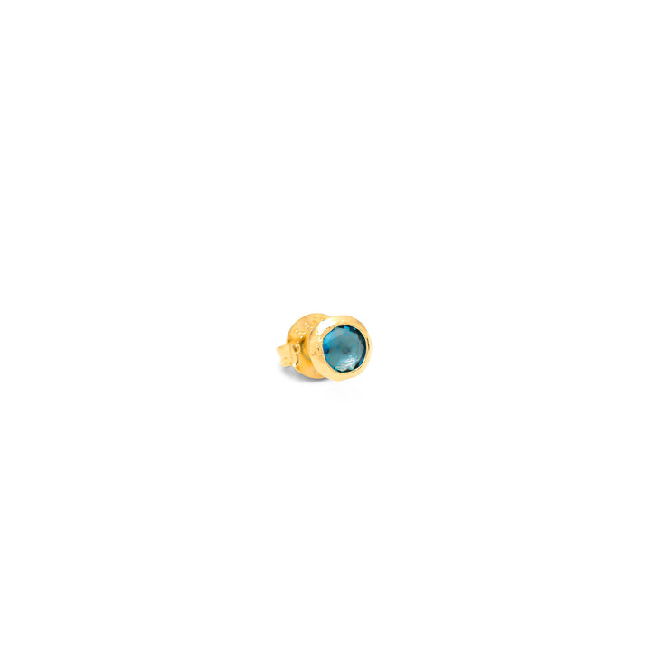 Giovanni Raspini small light blue loop earrings Earrings in 18 kt gold plated silver and light blue crystals 12135/1