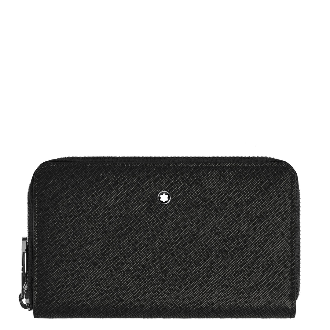 Montblanc portafoglio 12 scomparti con cerniera medio Sartorial nero 220361