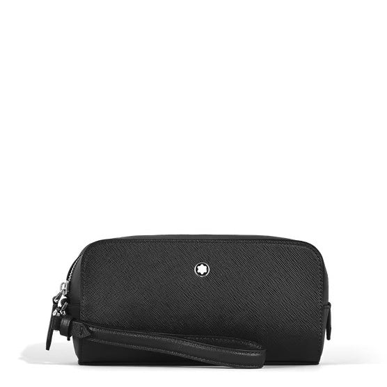 Montblanc kleine Sartorial Kulturtasche aus schwarzem Leder 221572