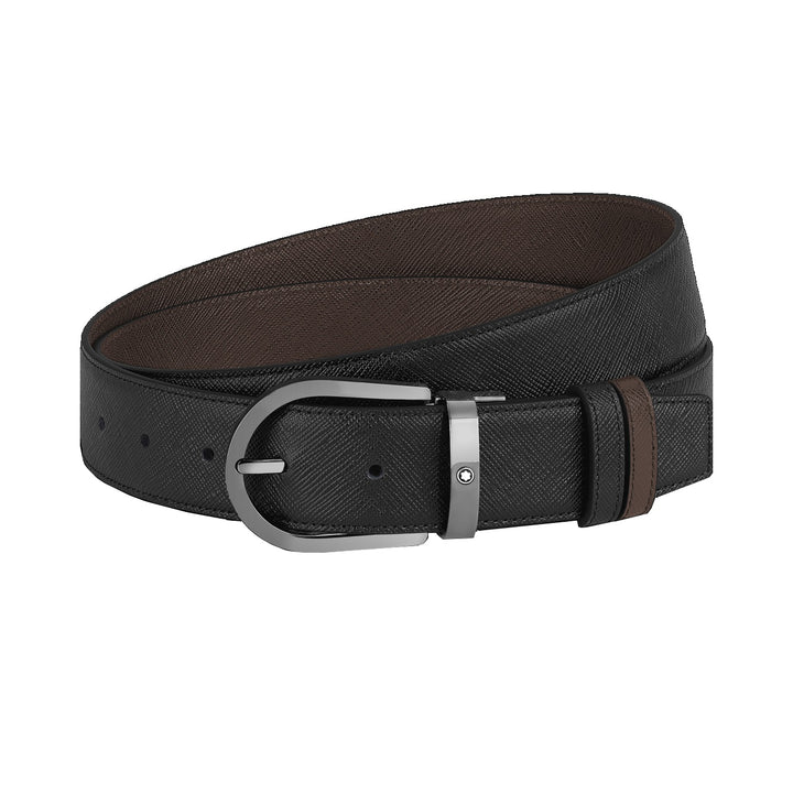 Ceinture réversible Montblanc en cuir Sartorial noir/marron 35 mm 222357