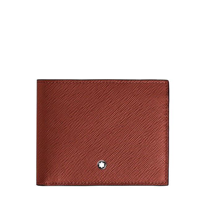 Portefeuille Montblanc 6 poches cuir vestimentaire chêne rouge 223011