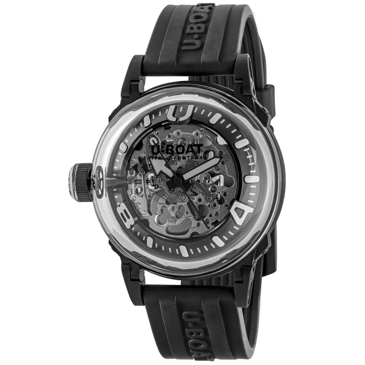 Montre U-BOAT U-65 44mm blanc automatique acier finition PVD noir 3349
