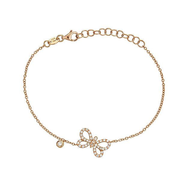 Bracelet papillon Zydo avec diamants or rose 52540