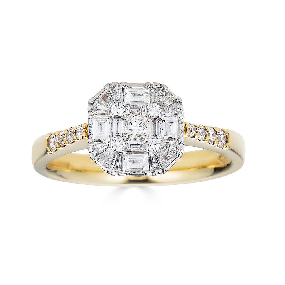 Bague Zydo avec diamants illusion or jaune 54798