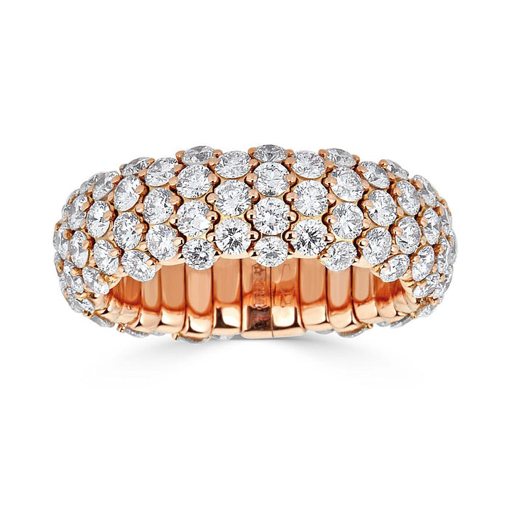 Zydo kleiner elastischer Ring mit roségoldener Diamantkuppel 55107