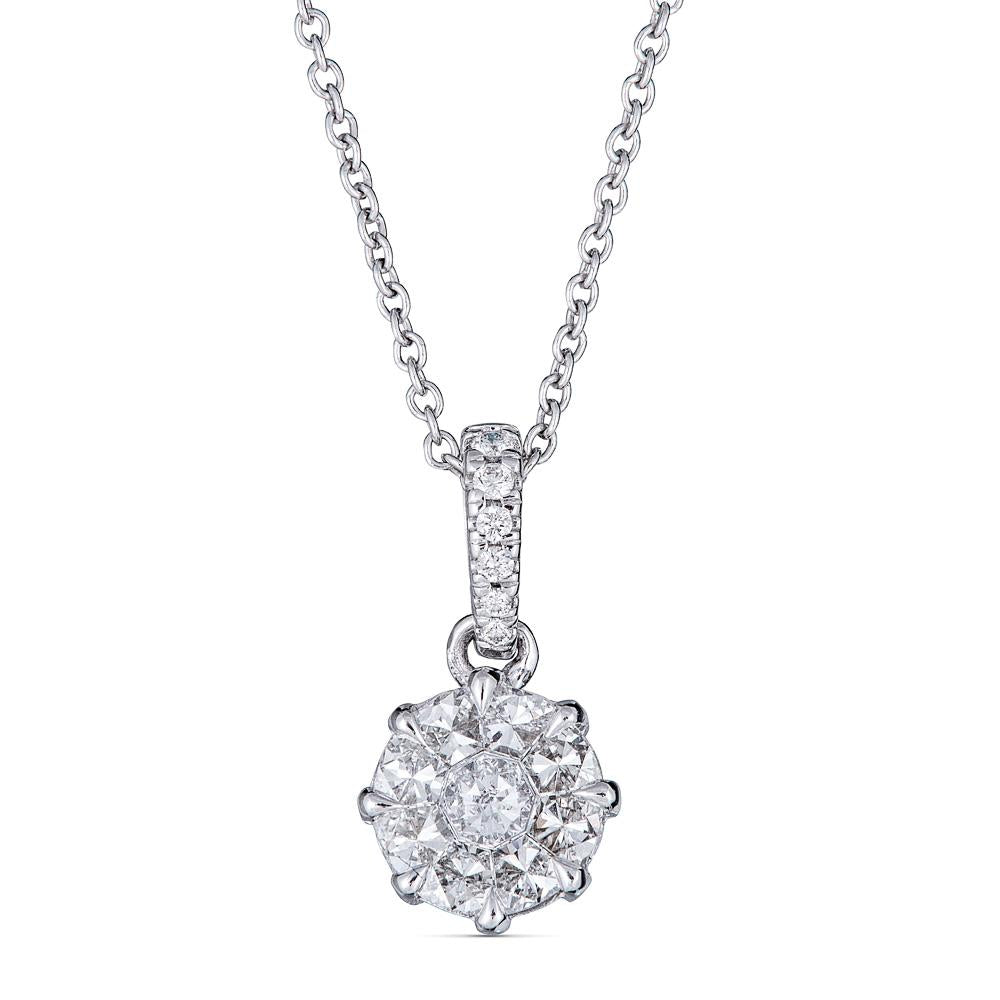Zydo round pendant pendant with mosaic pattern white gold 56418