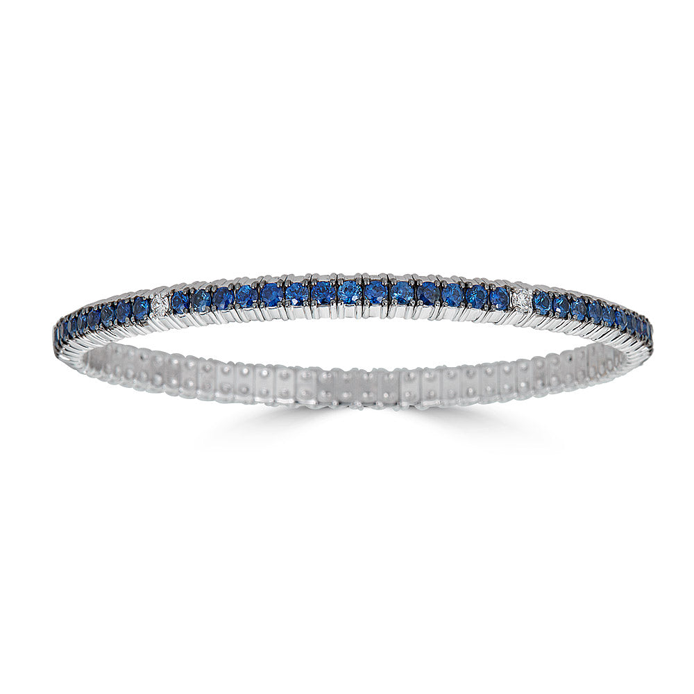 Zydo bracciale elastico con zaffiri blu e diamanti oro bianco Zaffiri blu 59944