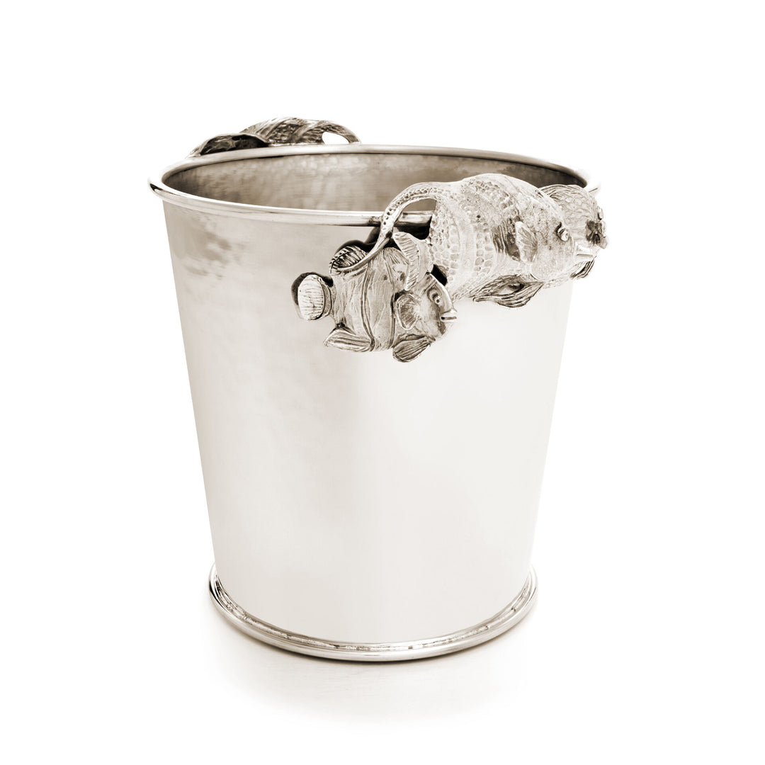 Giovanni Raspini Tropical Fish Champagne Bucket - Champagne bucket in white bronze - B0084